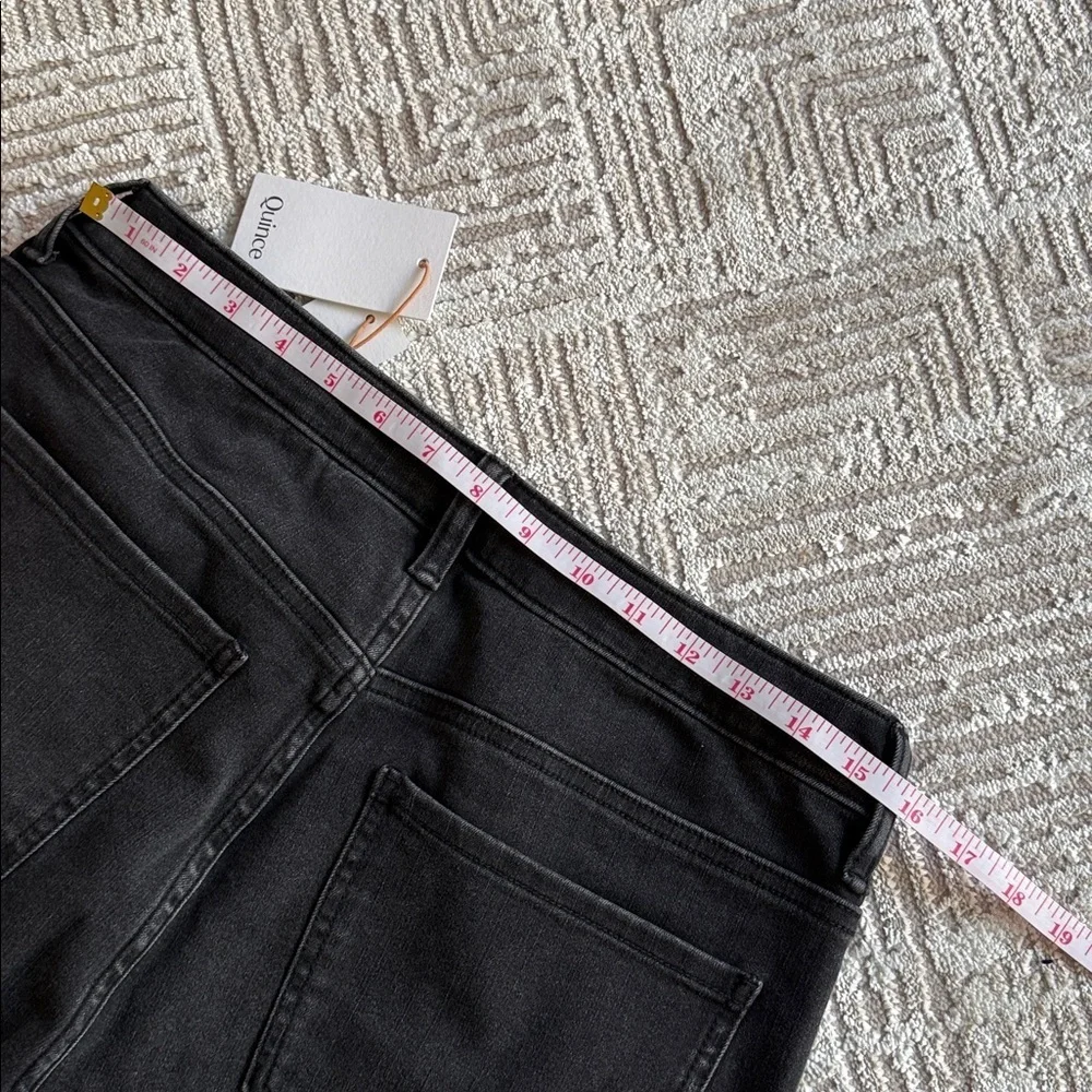 NWT Quince Bella Stretch Straight Jeans Faded Black